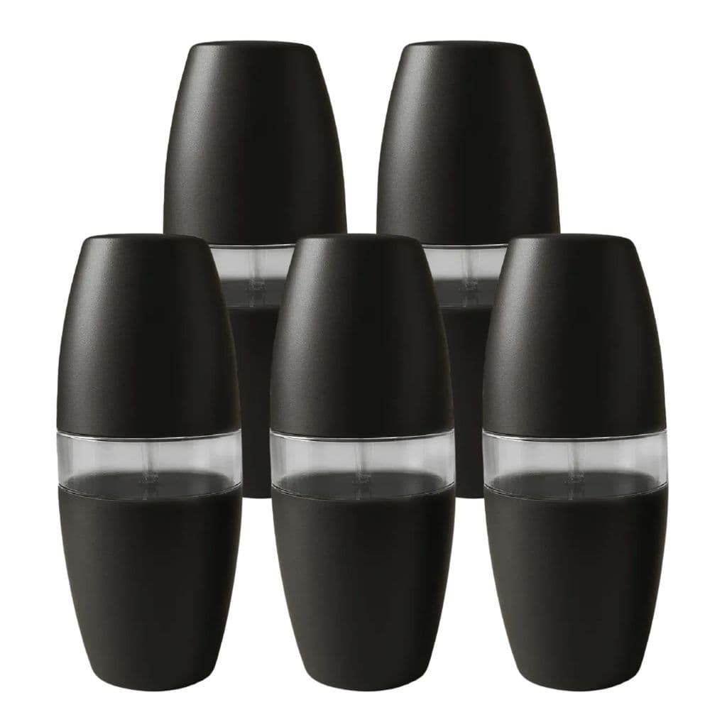 Kit 5 Porta Escova de Dentes Preto Plástico para Banheiro