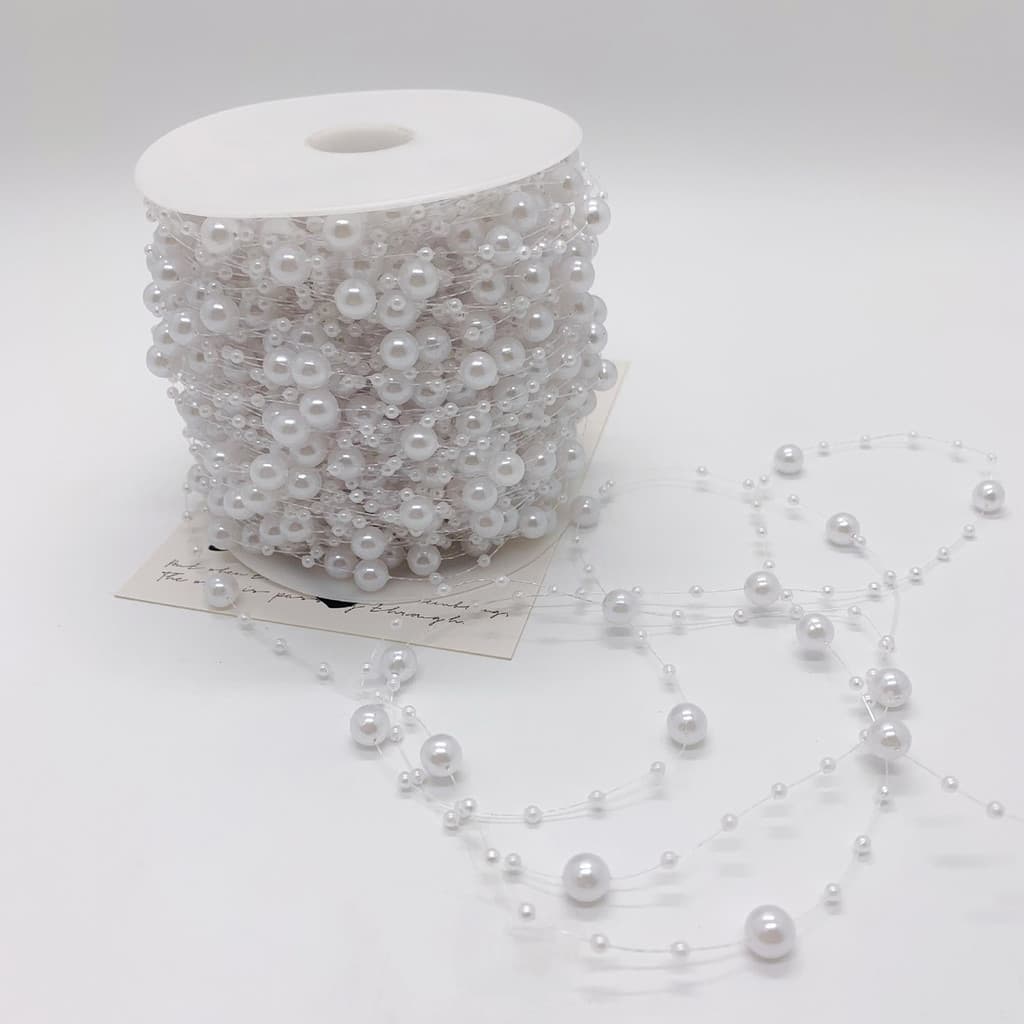 Artesanato Corda Pérolas Plástico Pérola Grânulo Contas Guirlanda Rolo Fio Para Casa De Casamento E DIY