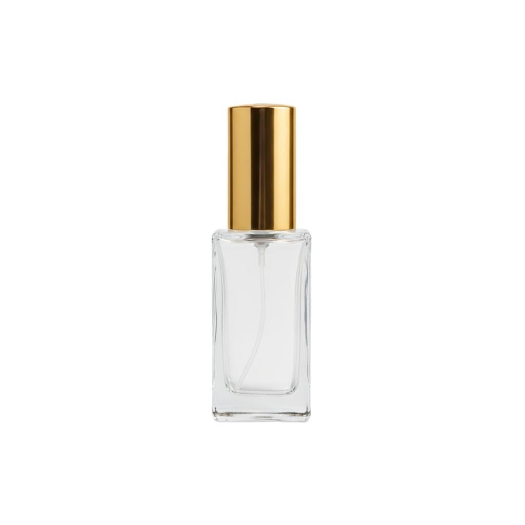 Frasco de Vidro 30ml Com Borrifador Spray Dourado - 25 un