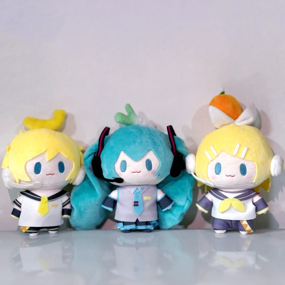 Chaveiro de Pelúcia Hatsune Miku de 15cm, Pingente de Mochila Kagamine Rin, Decoração Anime Fofa, Presente