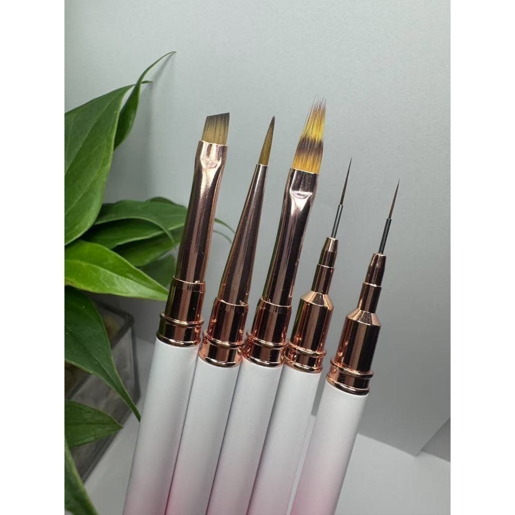 Kit c/ 5 Pincéis para Decoração de Unhas e Nail Art, Pincel Profissional de Arte para Manicurelili vi