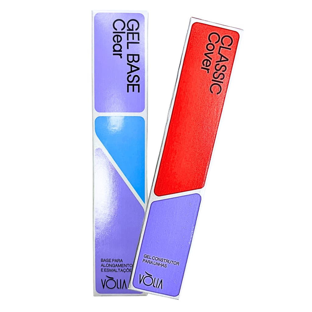 Kit Vólia Sachês Gel Base 12g Com Gel Classic Cover 14g Unhas