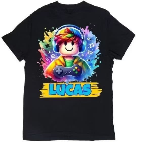 camiseta infantil personalizada aniversário menino roblox