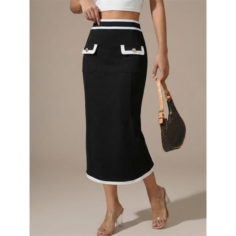 Moda Feminina Saia Senhoras Vestido Verão Cintura Alta Emenda Quadril Reta Para Mulher