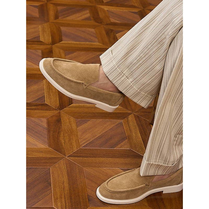 Sapatos ricos da moda estilo britânico italiano camurça deslizamento em sapatos de couro masculinos casuais clássico est