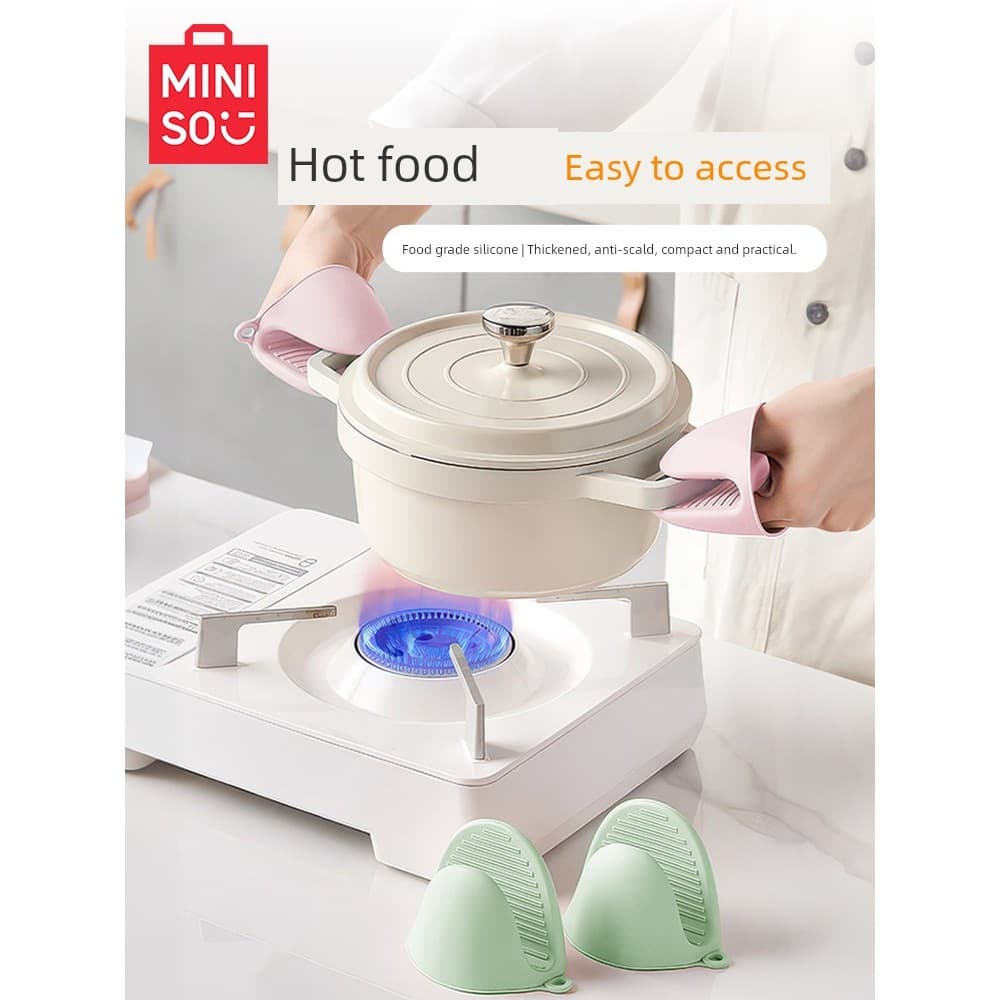Luva resistente ao calor Luva térmica cozinha Luvas de forno MINISO Luvas Anti-escaldantes de Silicone Isolamento térmic