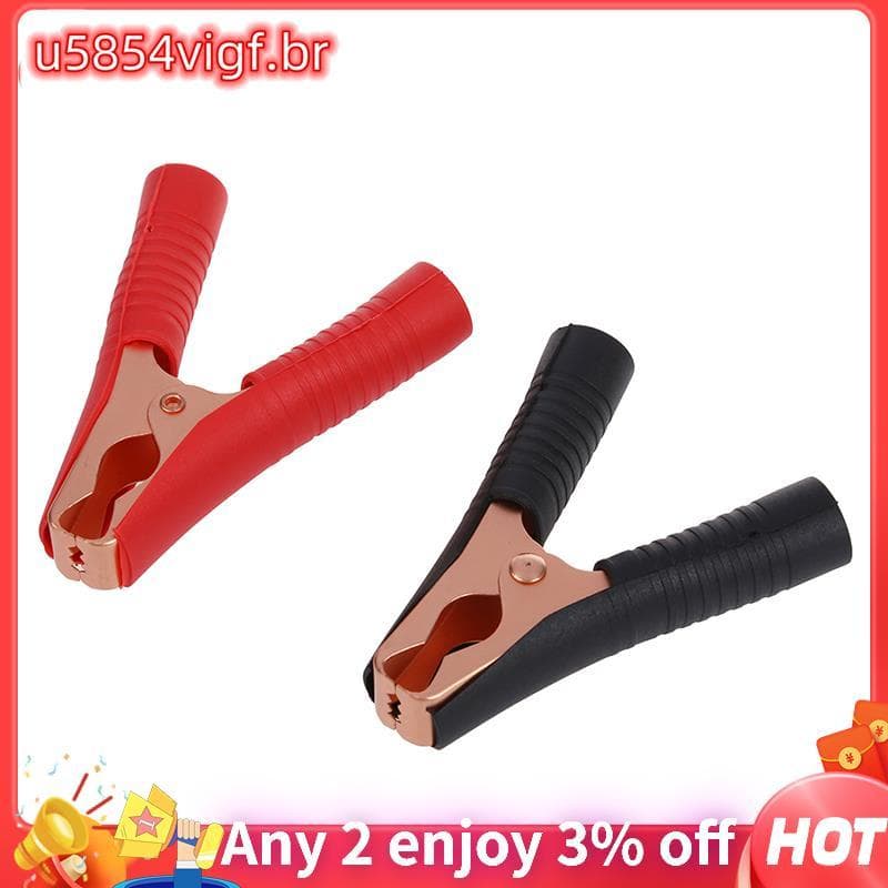 Clipes De Jacaré Para Carro Grampos De Bateria Clipe De Crocodilo 100A Vermelho + Preto