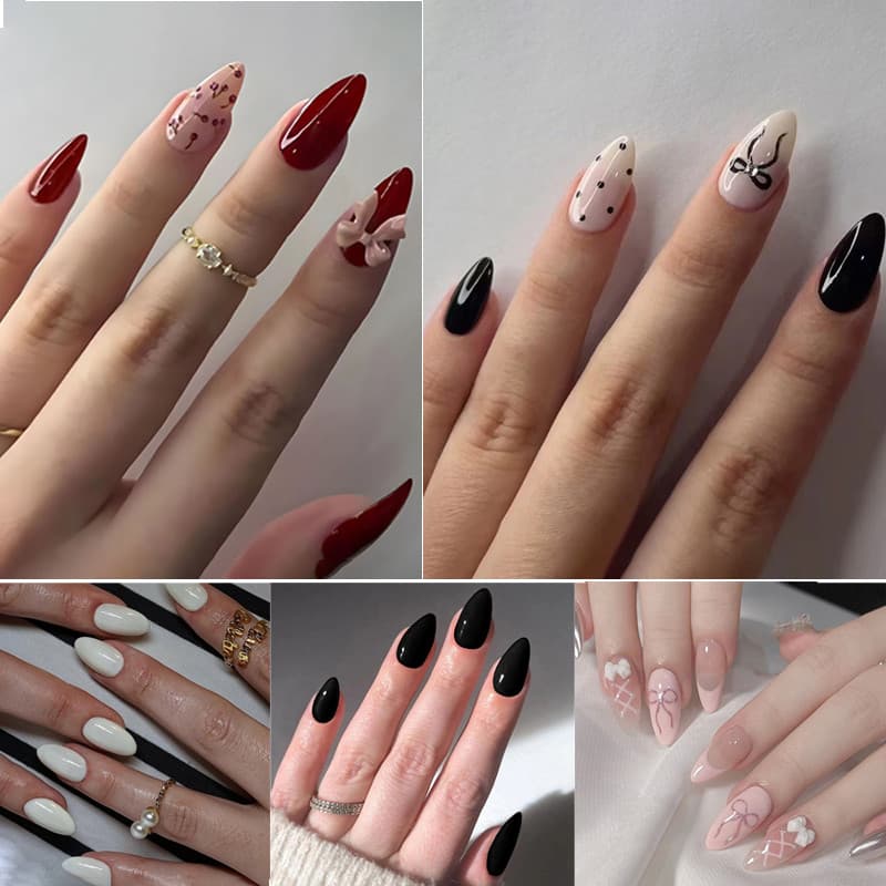 Imprensa Francesa Curta Da Amêndoa Nas Unhas 30 Pces , Vara Reusável Bonito Do Arco Doce Em Falsas Com Ferramentas
