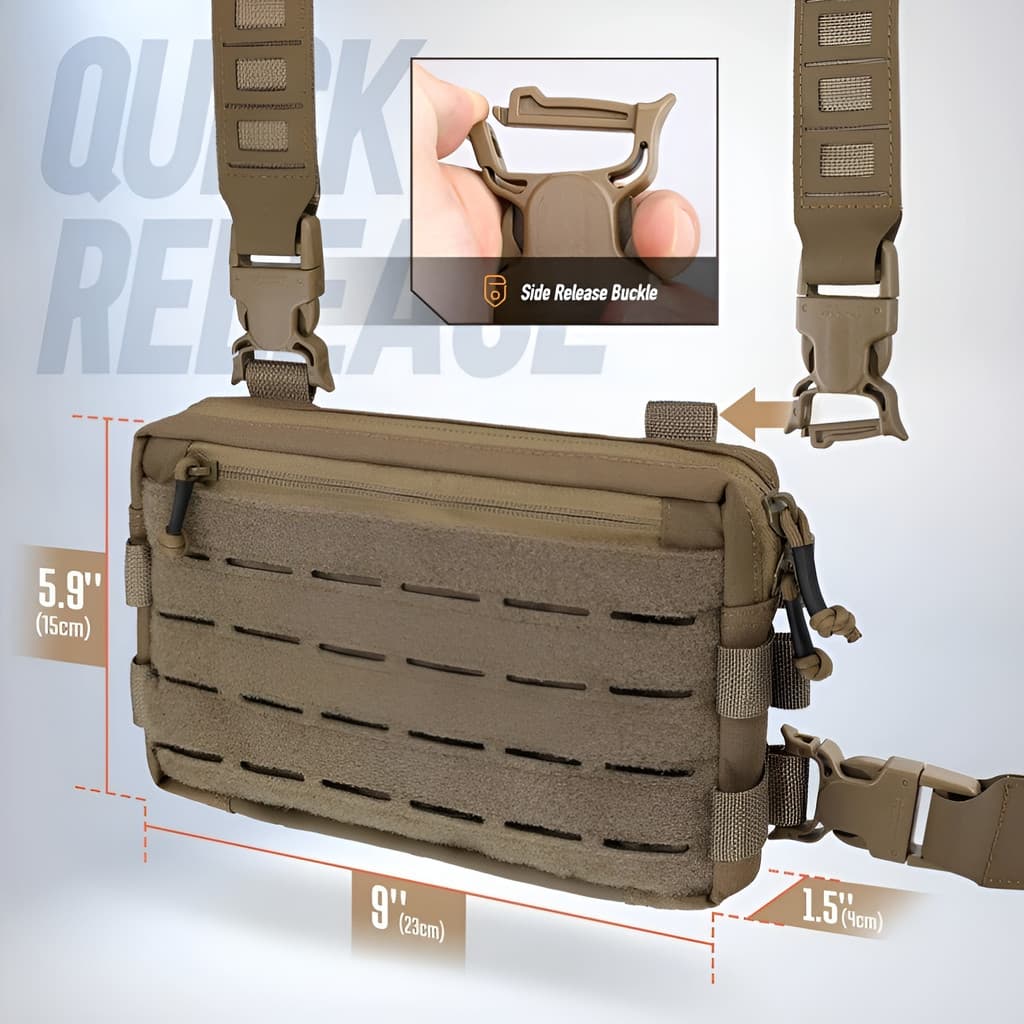 【Multiuso e Resistente】JMY-Bolsa Tática de Peito para Caça/Ciclismo/Esporte ao Ar Livre