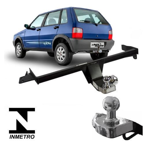 Engate Fiat Uno 2004 A 2015 Reforcel 500kg Protetor Reboque