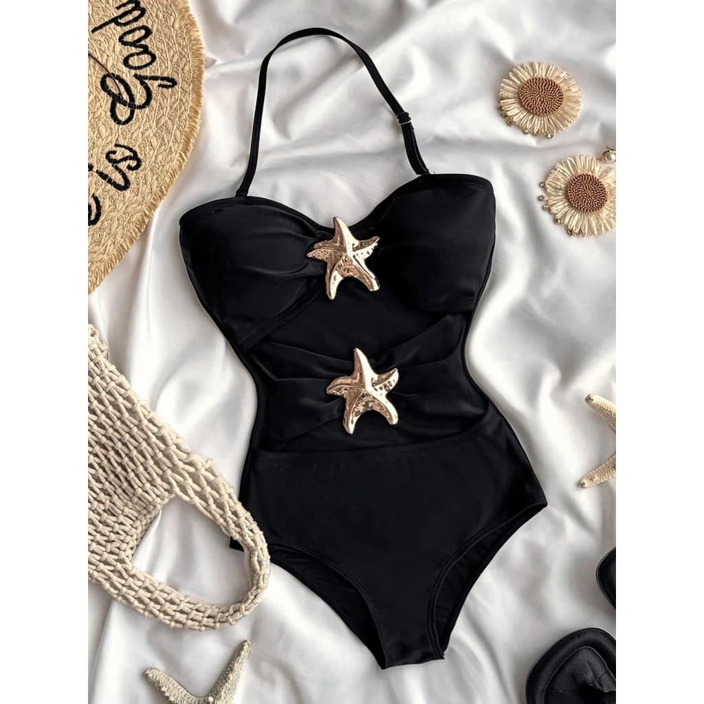 Maiô Preto Para Meninas De 7 A 16 Anos , Traje De Banho Infantil Adolescentes , Halter , Roupa , 2026 Recortado Praia ,