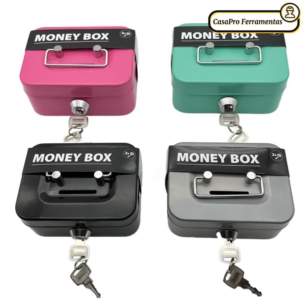 Caixa De Armazenamento De Dinheiro SUNSHINY , Com Trava De Chave De Metal De 4.53 " x 3.35 " , Organizador Tampa Fechadu