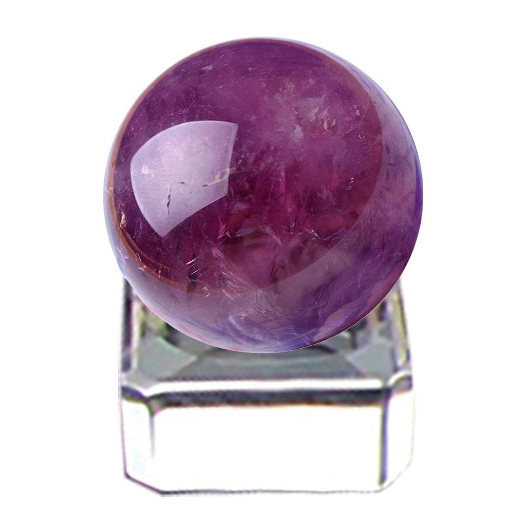 Felimore Ametista Pedra Natural Bola de Cristal Ametista Power Stone Purificação Ametista com Base Roxo