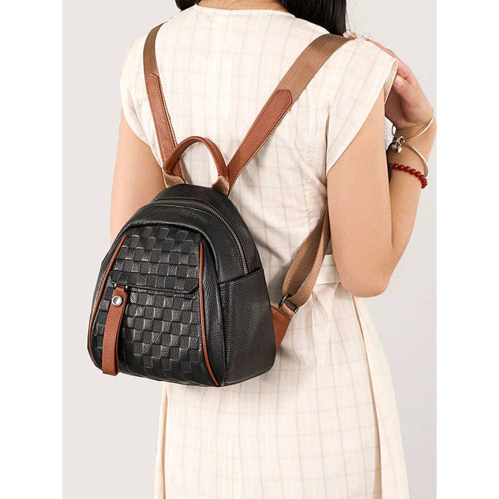 Mochila de couro genuíno senhoras 2026 novo estilo pequeno Commuter mochila viagem leve saco High-End nicho couro