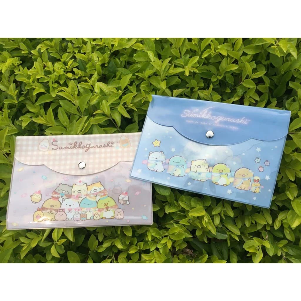 Comércio exterior dos desenhos animados canto saco de arquivo biológico bonito botão Snap PVC saco de armazenamento dado