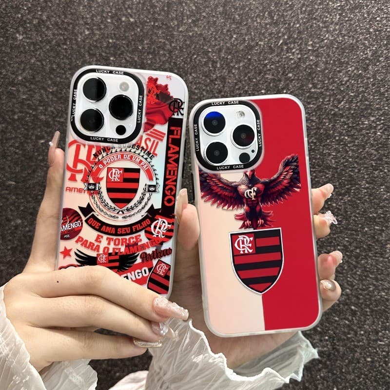 🔥Novo🔥 Capinha iPhone 17 Pro max Estampa Flameng Holográfica Camaleão Slim Antichoque iphone 16 15 14 13 12 11 190