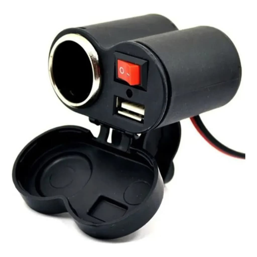 Carregador Para Moto Tomada 12v Usb 5v Carregador Celular Isqueiro Prova De Agua