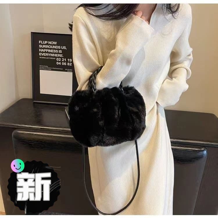 Novo estilo de vison portátil plissado nuvem saco High-End axila pedido ombro saco do mensageiro