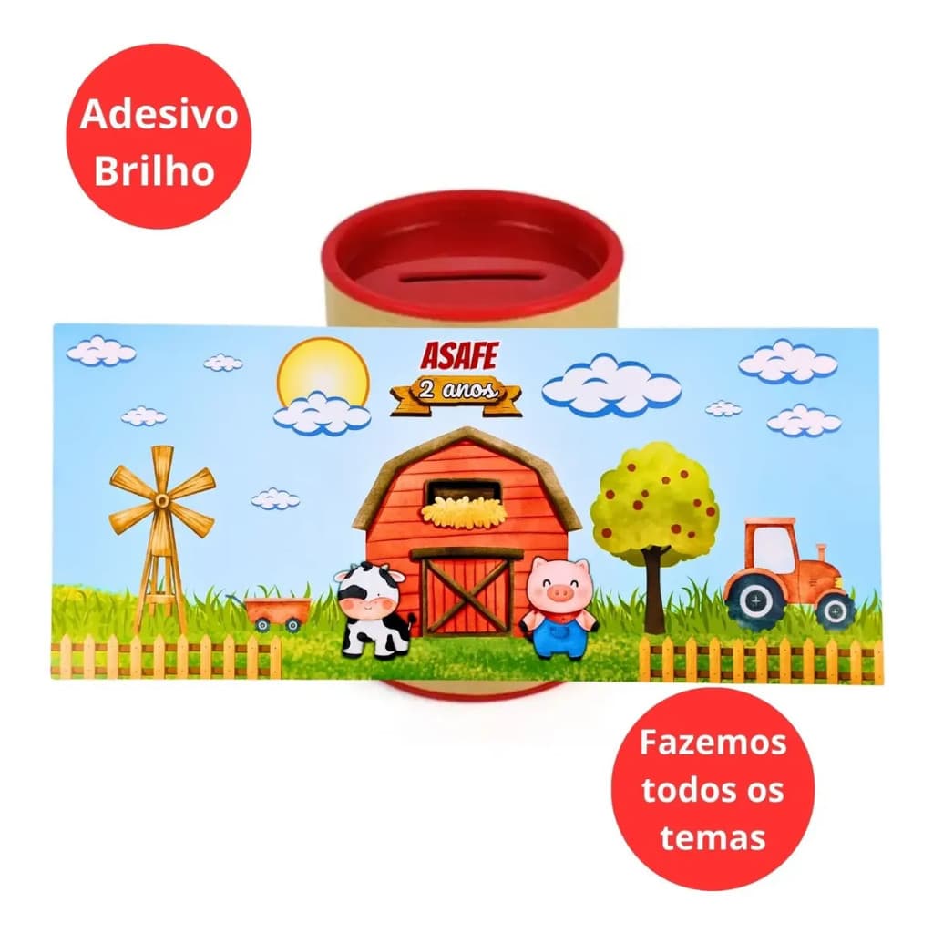 Rótulo Para Cofrinho Personalizado Arte Exclusiva Todos Os Temas