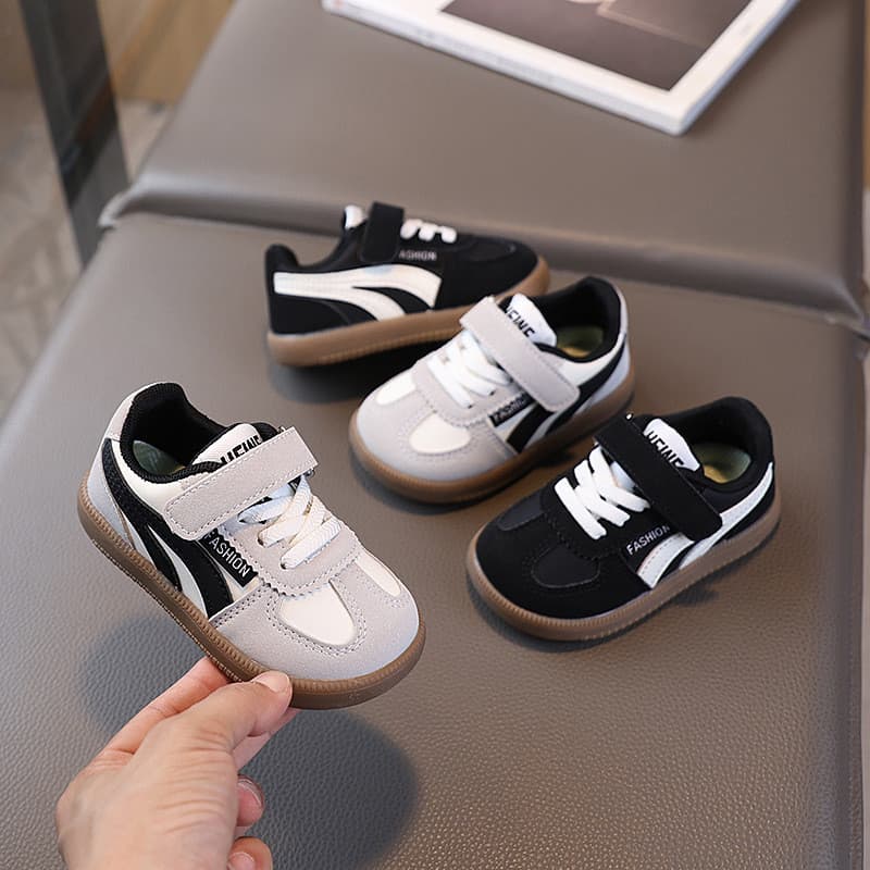 Primavera outono novo estilo antiderrapante sapatos esportivos infantis meninas sapatos de bebê sola macia tênis leves m