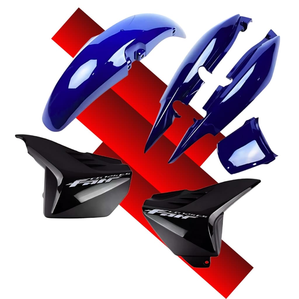 Kit Carenagem fan 125 Azul com adesivos 2009 2010 2013 es ks Com Brilho Envernizado