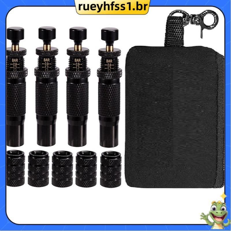 Kit De Válvula Deflatores De Pneus De Parada Automática Ajustáveis (10-30 PSI)-Ferramenta De Ar Para Baixo Do Pneu 4 Peç