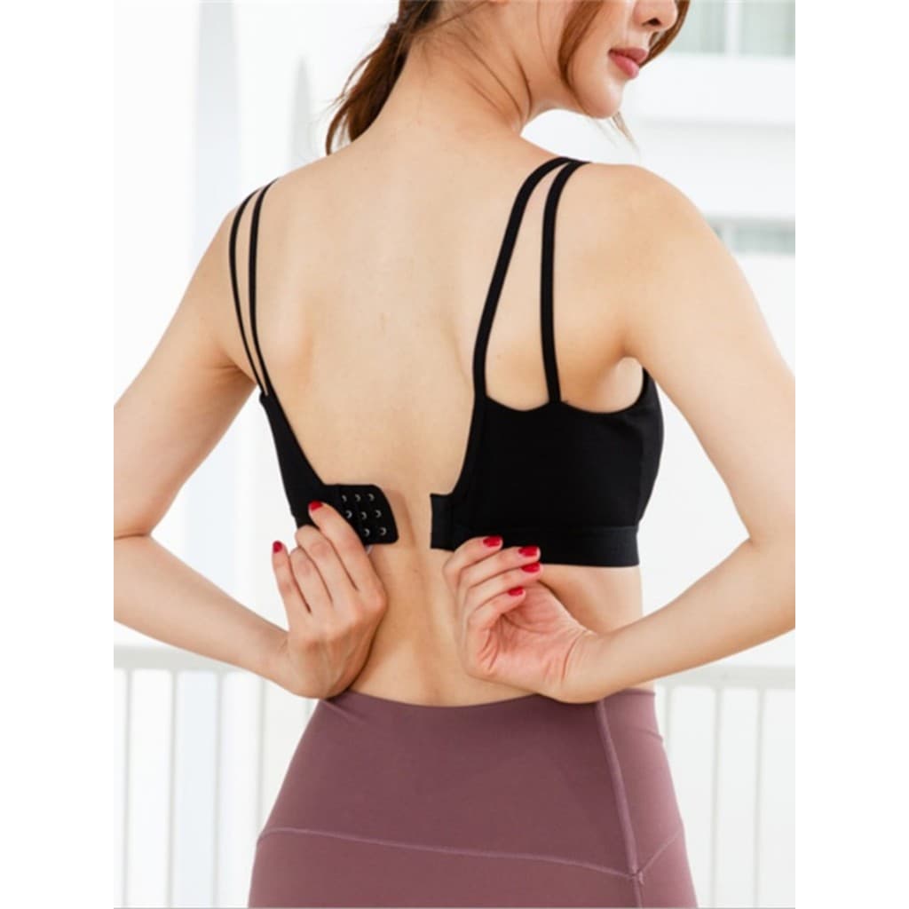 Uma peça copo fixo roupa interior esportiva feminina à prova de choque correndo bela volta Yoga colete reunião moldar su