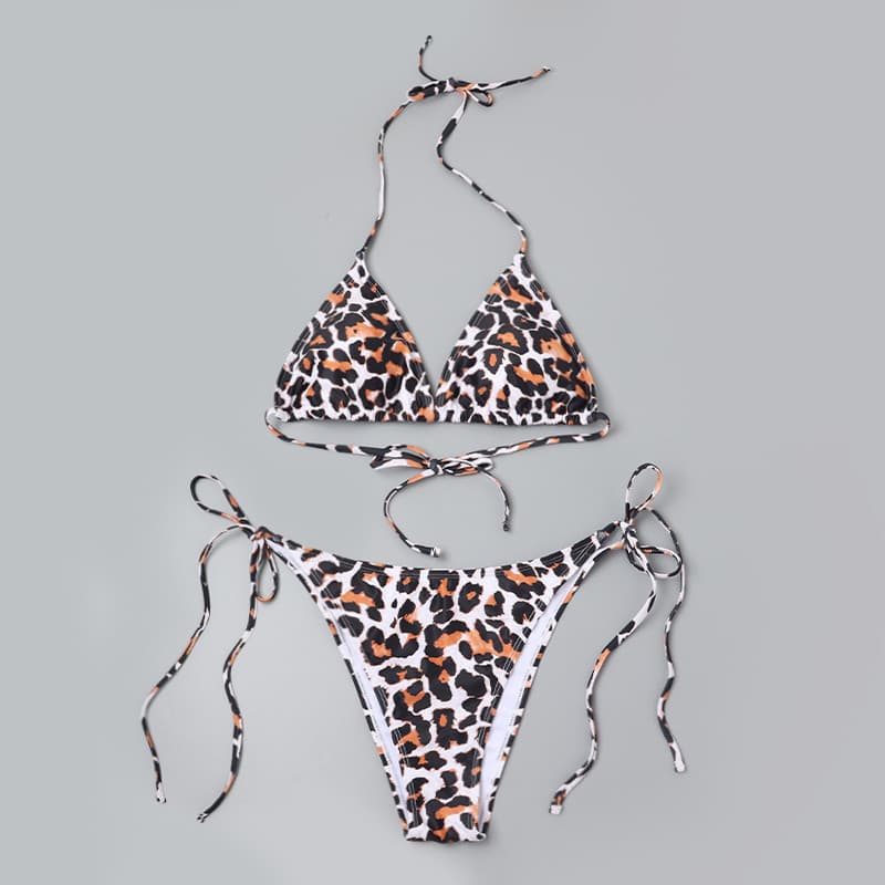 8818 comércio exterior senhoras Halter pescoço biquíni leopardo impressão triângulo copo mais magro olhar adulto beira-m