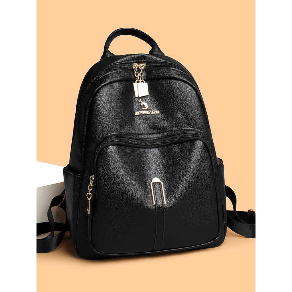 Mochila de textura de couro genuíno genuíno feminina 2026 novo estilo moda simples mochila de couro macio de meia-idade