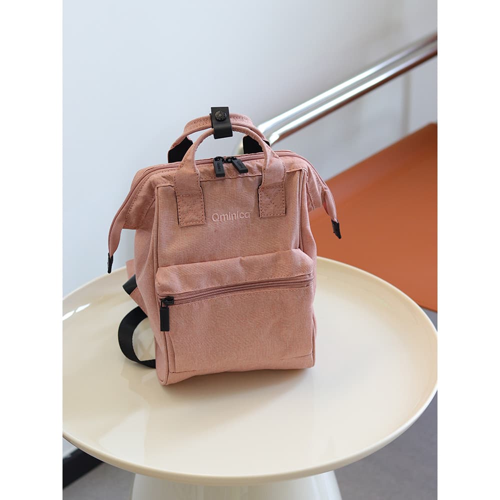 Qminica série pai-filho mochila multiuso simples viagem lazer All-Match bolsa leve Mini
