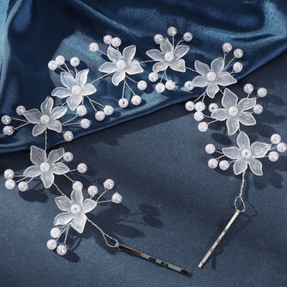 Tiara Pearl Bloom WJ Premium | Acessório Romântico com Pérolas e Flores para Cerimônias e Ensaios