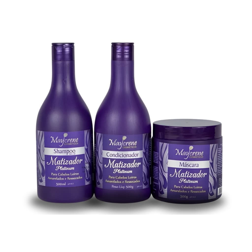 Matizador Loiro Platinum Branco Kit Grisalho Shampoo Condicionador Mascara