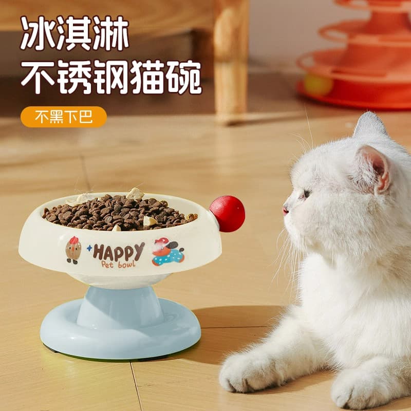 Tigela para gatos, tigela para comida de cachorro, gatinho, aço inoxidável, tigela de arroz, comida de gato, Rack elevad