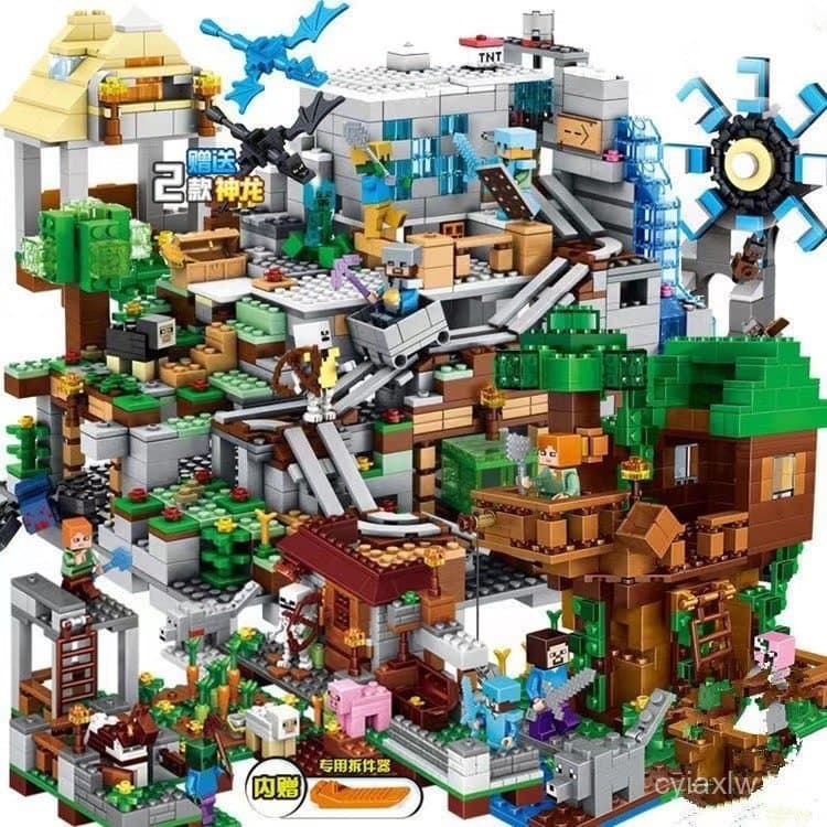 2300 Pçs Série Floresta Casa Na Árvore Moinho De Vento Base Menino Brinquedos Educativos Presente Cérebro DIY
