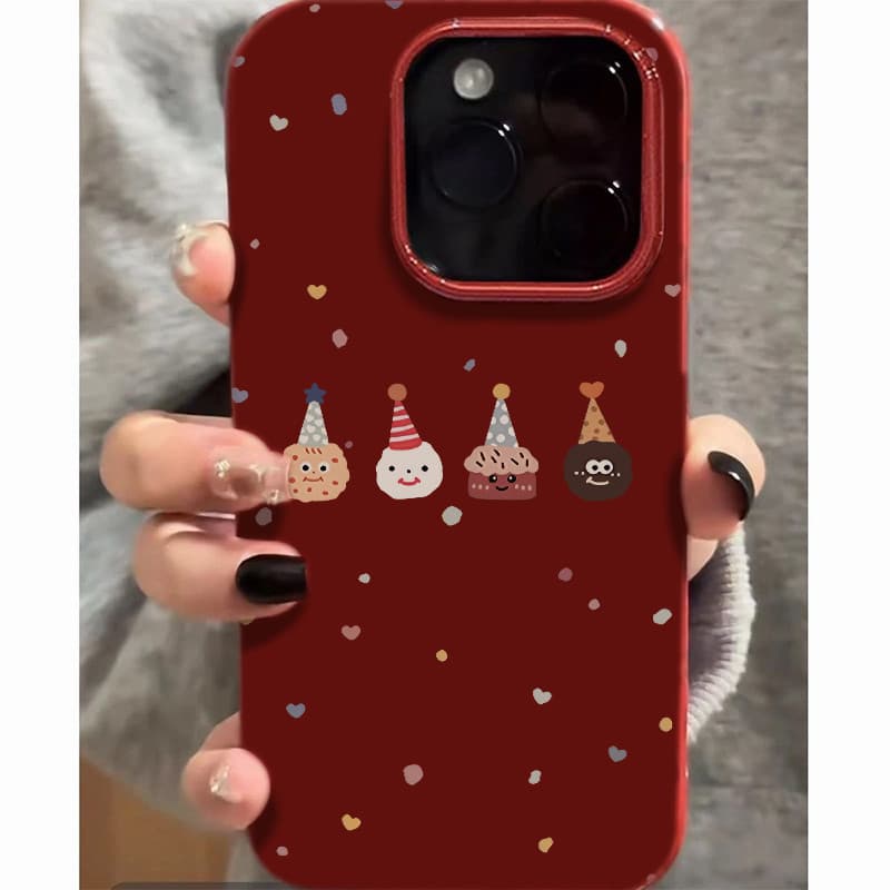 capa para iphone 13 capa iphone 13 capinha iphone 13 pro Donuts de Natal vermelhos adequados para Apple 15promax Capa de