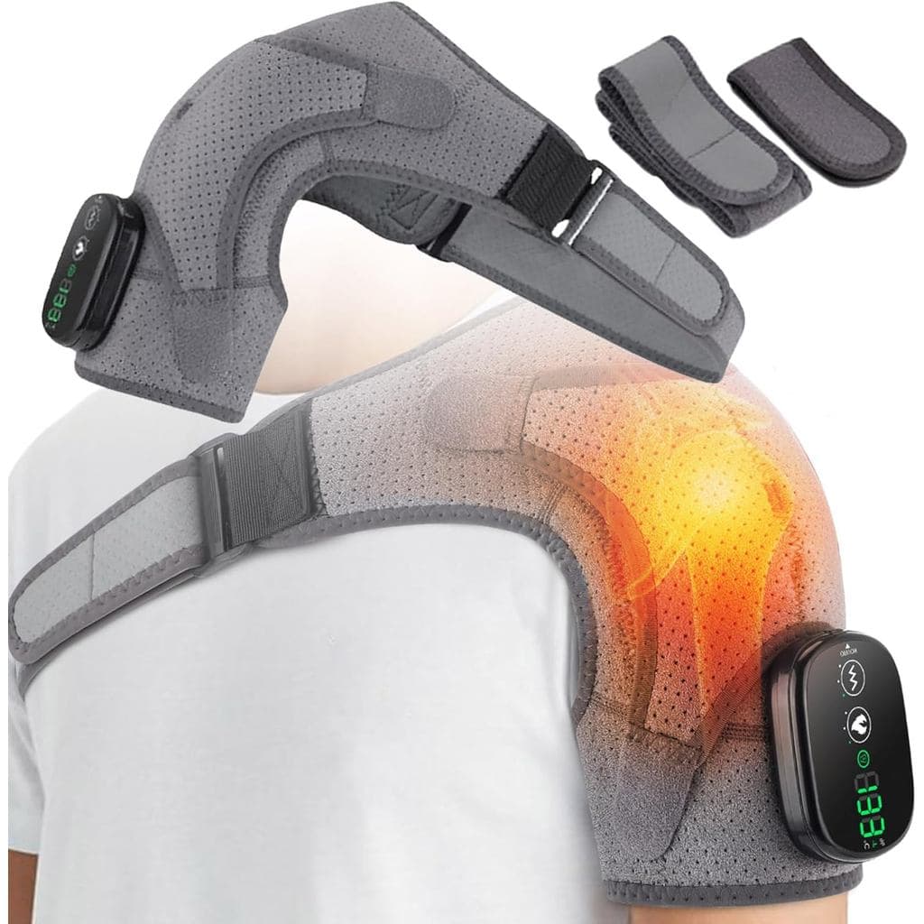 Massageador de Ombros, Massageador de Ombros Ajustável com Aquecimento para Alívio da Dor em Tecidos Profundos, 3 Níveis