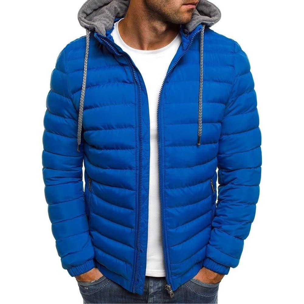 [Design Casual] Men's Solid Color Hooded Cotton Jacket Cardigan Solid Color/Casaco com Capuz/Moda Masculina/Inverno