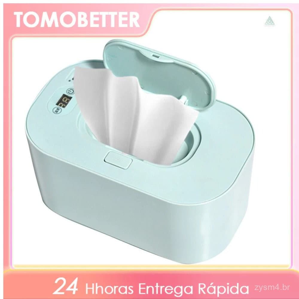 Aquecedor de Lenços Umedecidos para Bebês com Display Digital, Dispensador de Grande Capacidade, Alimentado por USB