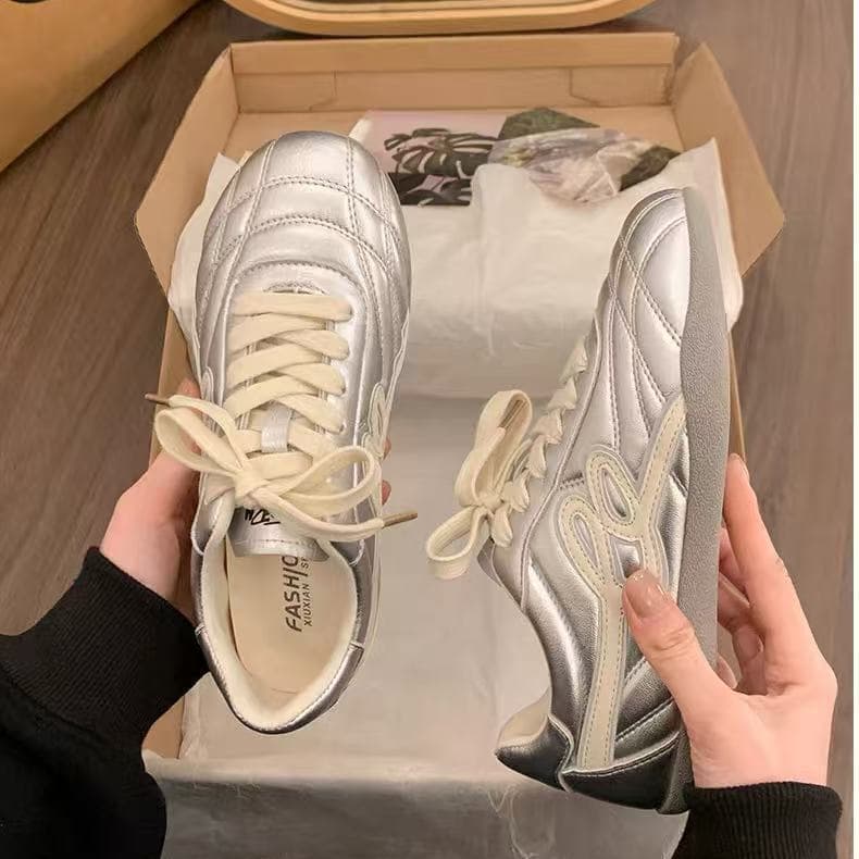 Prata alemão sapatos de treinamento feminino 2026 novo estilo primavera All-Match Commuter sola macia Forrest Gump espor