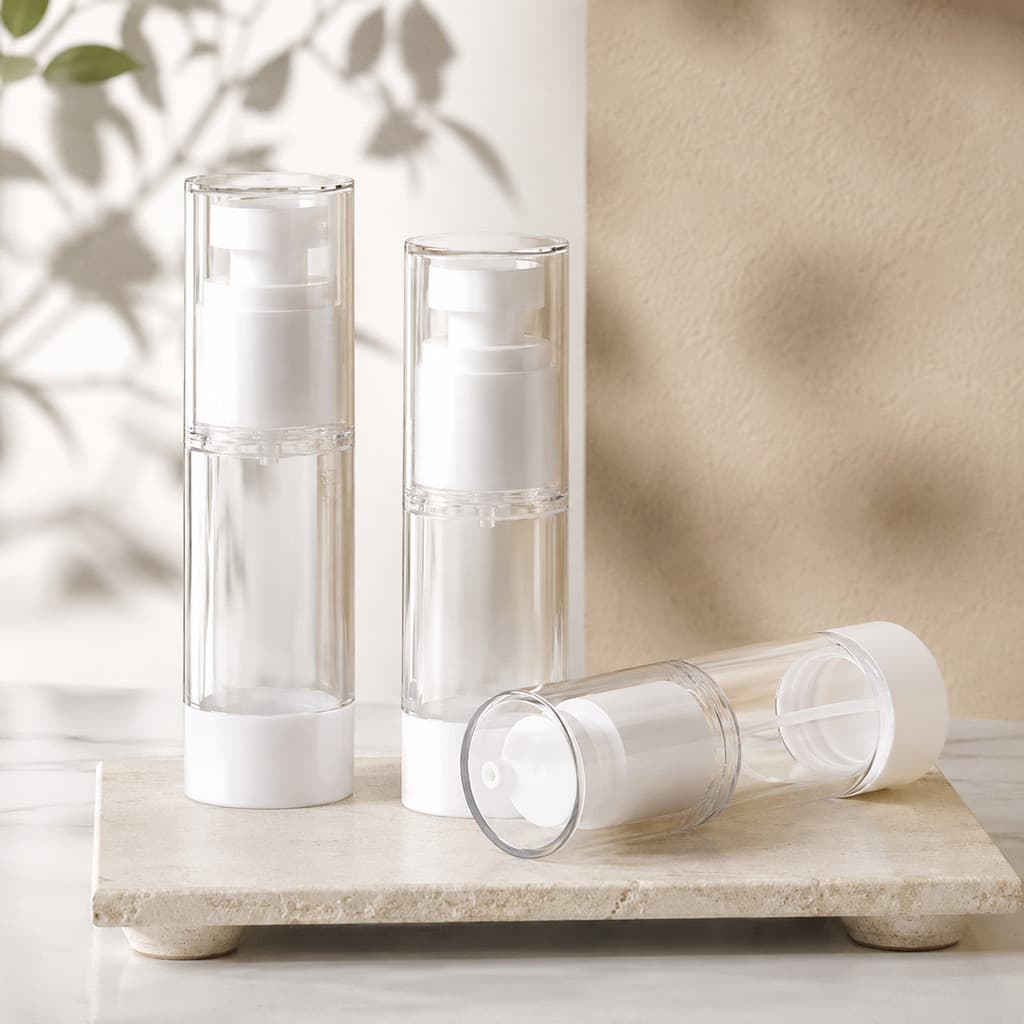Kit 3 Frascos Spray Airless 30ml | Recarregáveis, Pump de Pressão, Transparentes para Perfume e Viagem---WJ Store