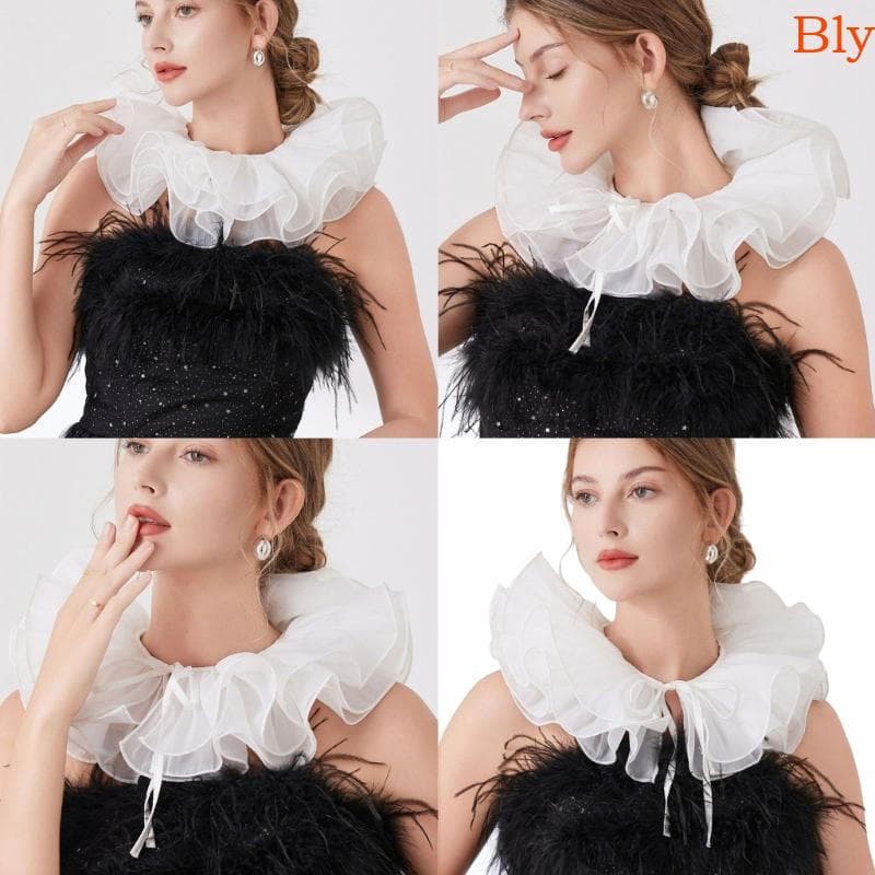 Bly Halloween Ruff Acessório Poliéster Malha Colar Maquiagem Necessária Trajes Cosplay Para Todos
