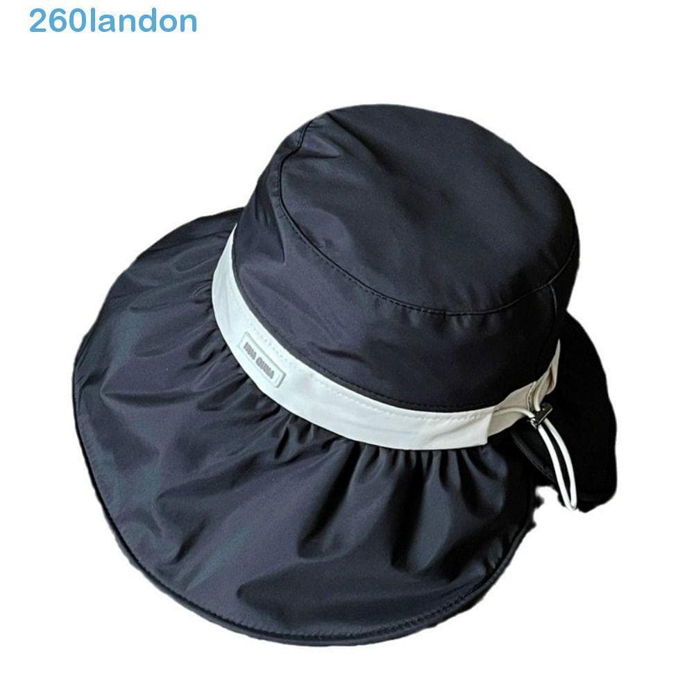 Chapéu De Pescador Protetor Solar LANDON , Proteção De Aba Grande Ajustável Balde Feminino De Pano