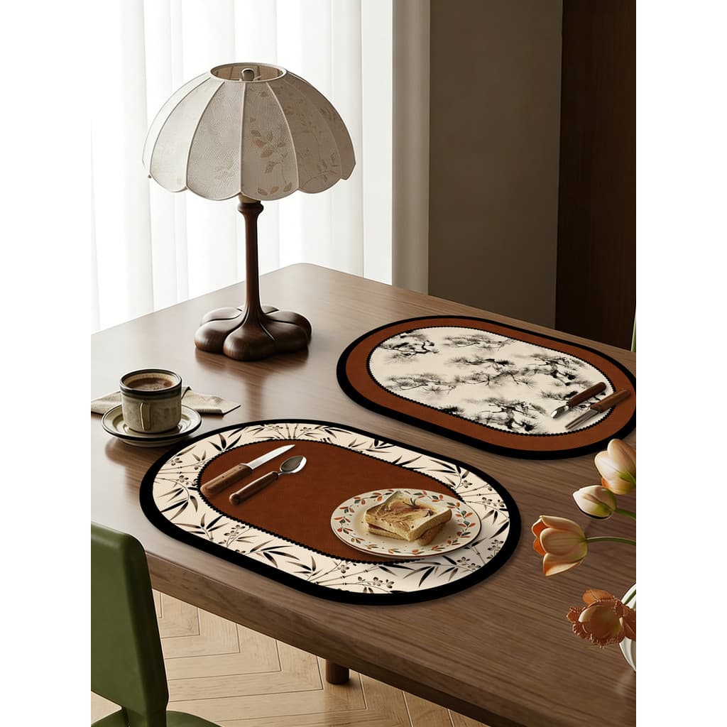 Tapete de mesa Oval de luxo com luz de alta qualidade, resistente a altas temperaturas, dinastia musical, estética, cour