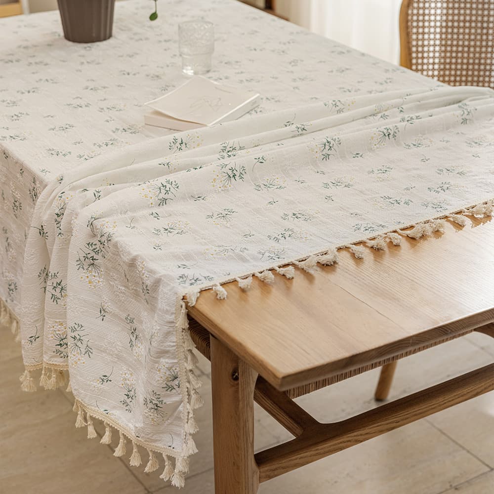 Ins estilo cravo flor Floral toalha de mesa foto Pastoral algodão linho estilo tecido decoração dormitório pequena toalh