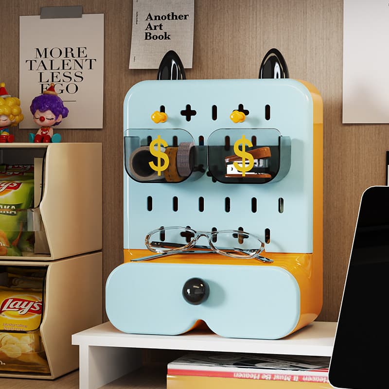 YX Hole Board Desktop Storage Caixa Gaveta Mesa de estudante Tidy-up Display Stand Suporte para caneta Posição de trabal