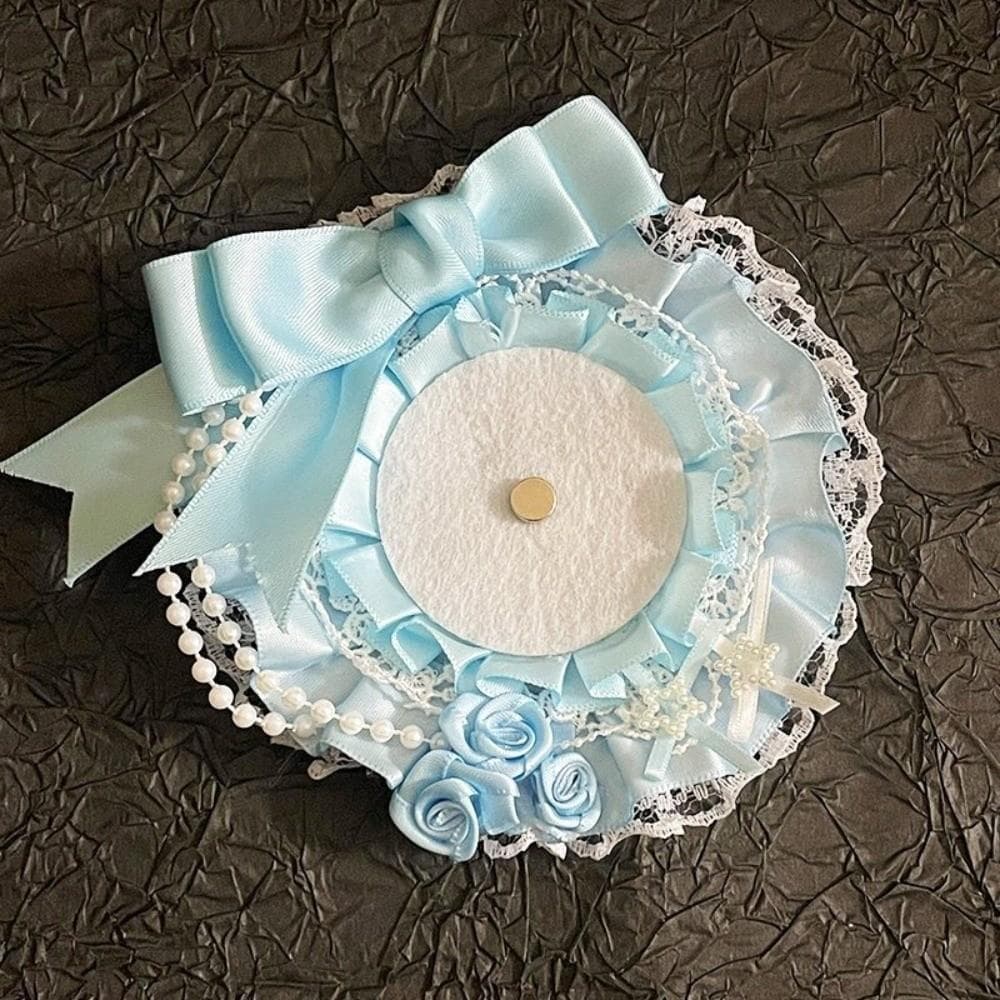 Suporte De Crachá Itabag , Emblemas Lolita Com Laço De Fita , Bandeja De Base De Roseta Fofa Feita À Mão