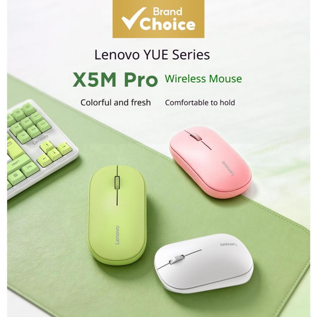 Mouse Sem Fio Lenovo X5M Pro 2.4G 800/1200/1600 DPI, Clique Silencioso, Ergonômico, Ajustável, Ideal para Escritório e