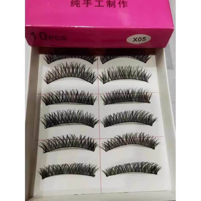Handuoduo Ten Pays Pure Handmade xO5 Grosso Curling Cruz Natural Cílios Postiços Fácil de Usar 10 Pares