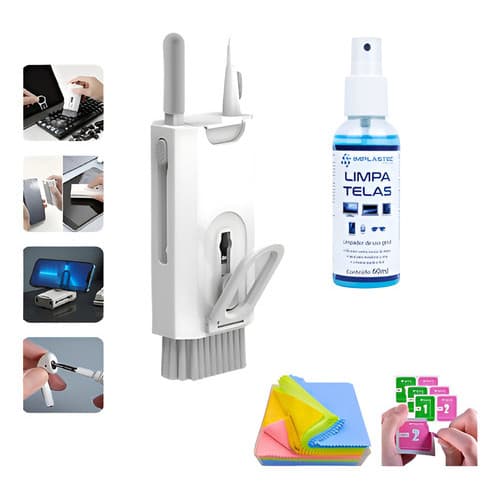 Kit Escova Limpeza Teclado Pc Lub Implastec Tv