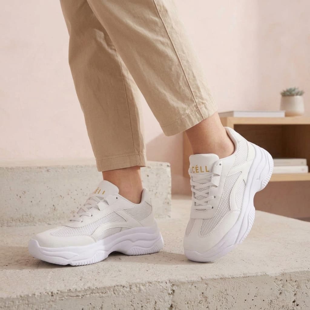 Tênis Feminino Branco Forrado Plataforma Sola Alta Confort Tenis Casual Dia Dia Macio Leve Promoção